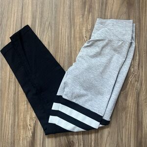 Gray Striped Leggings